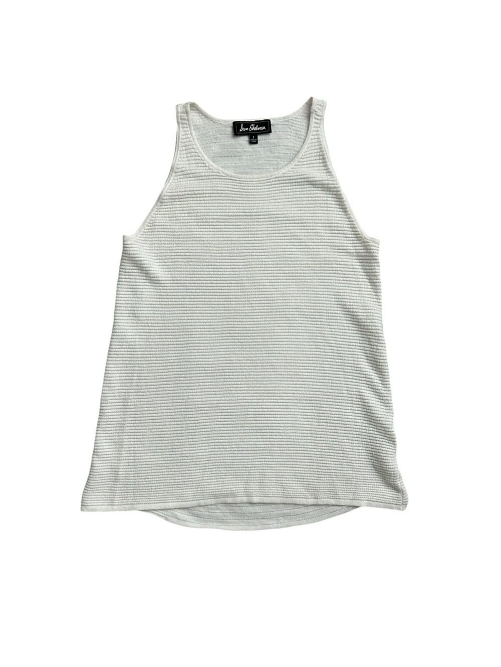 Sam Edelman Off White Ribbed Sleeveless Top